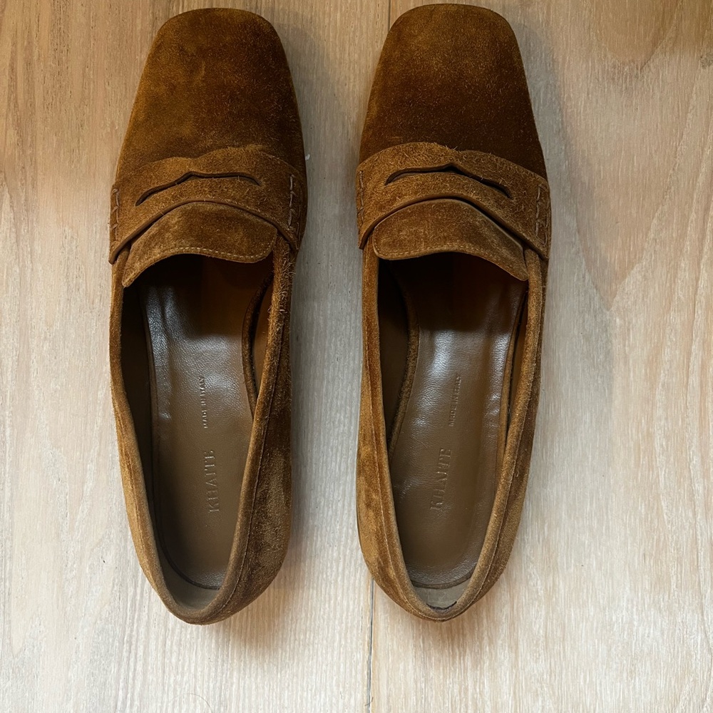 KHAITE Brown Suede Women's Loafers